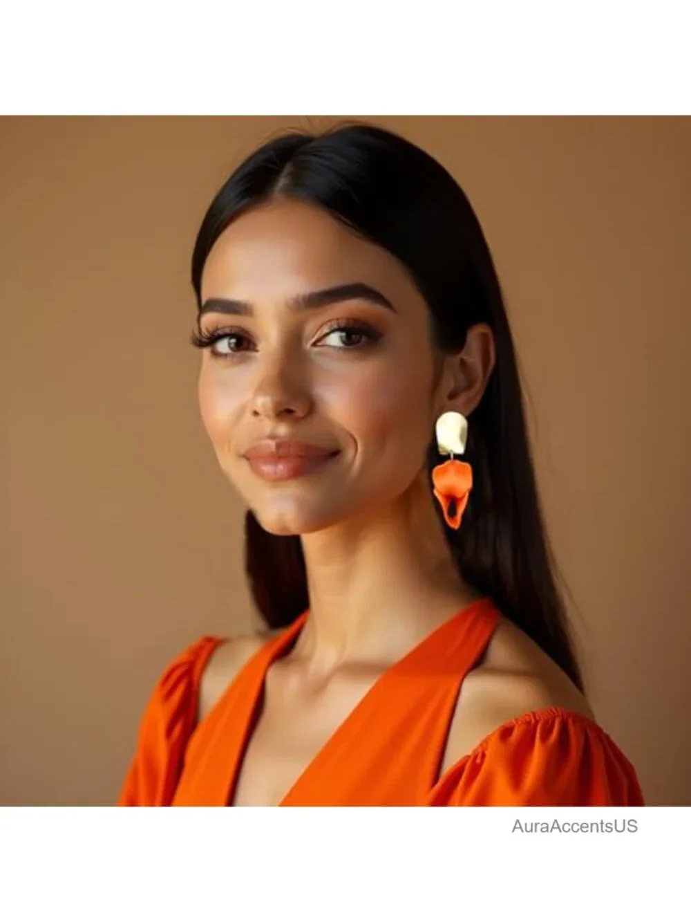 Matte Rose Petal Flower Drop Earrings | Lightweight Floral Dangle Earrings for
